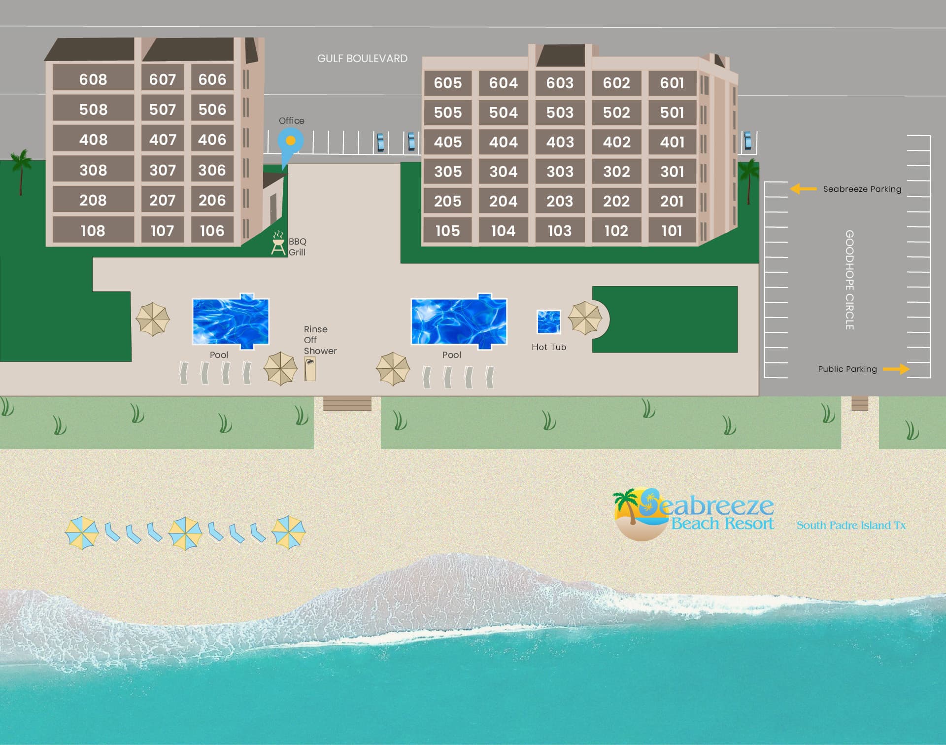 Seabreeze Beach Resort map